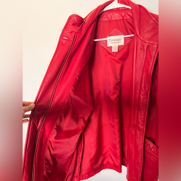 Red leather Outerwear - Picture 6 of 6